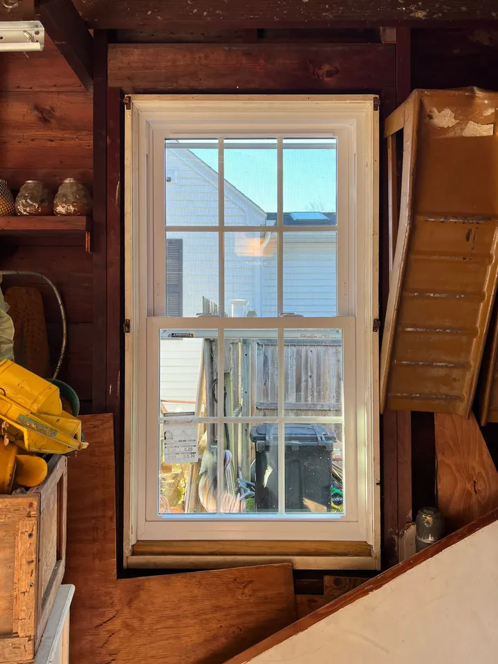 Interior view of a double-hung window replacement