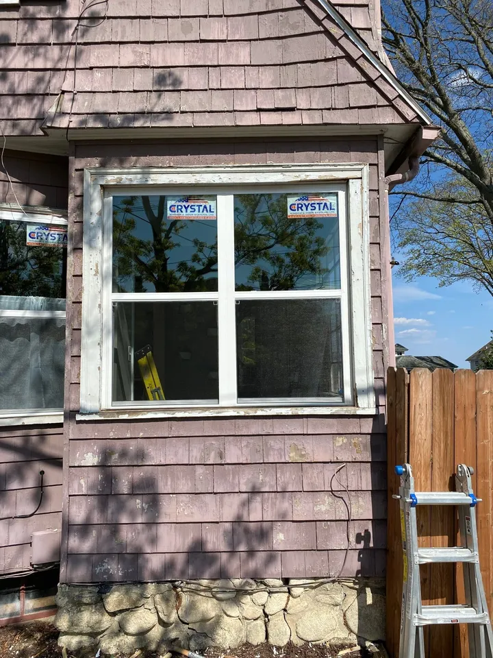 Newly installed residential window seen from outside